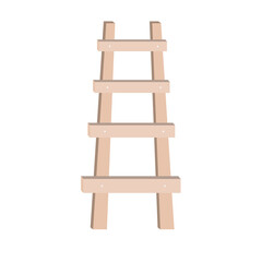 Vector illustration of wooden ladder. Design element for kids backgrounds, interiors or garden decor in natural and Scandinavian style