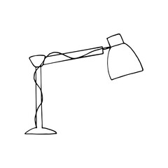 table lamp icon. sketch hand drawn doodle style. vector, minimalism, monochrome. lighting, device, interior.