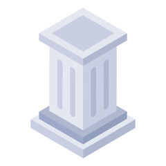 
A vintage column building icon in isometric style

