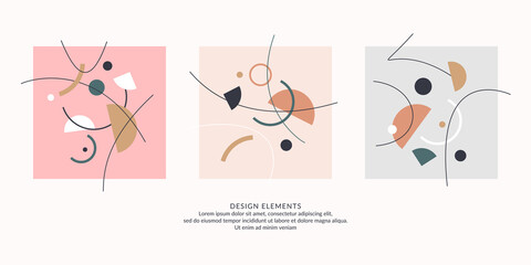 Abstract elements in retro style, a template for your design.