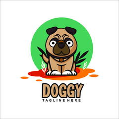 Pethouse dog Logo Mascot. Vector logo illustration.