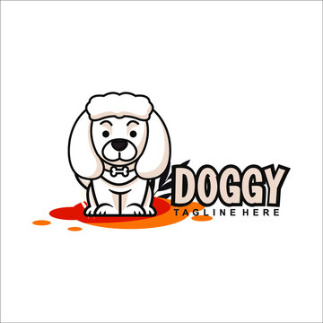 Pethouse dog Logo Mascot. Vector logo illustration.