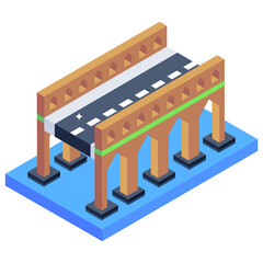 

An island confederation bridge isometric icon


