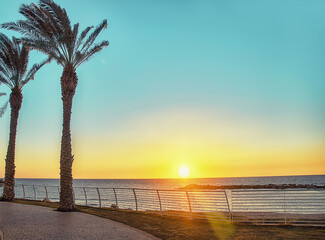 sunset on the Mediterranean coast, Israel
