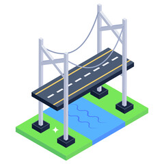 

An island confederation bridge isometric icon


