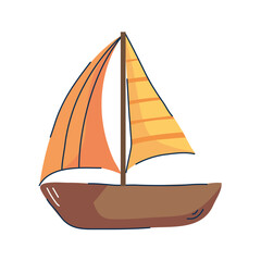 sailboat ship travel isolated icon