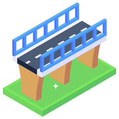 
An isometric road bridge, premium vector

