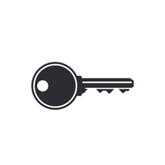 Door key simple black icon isolated on white