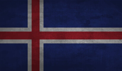 Flag Of Iceland - Grunge