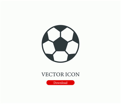 Soccer ball vector icon.  Editable stroke. Linear style sign for use on web design and mobile apps, logo. Symbol illustration. Pixel vector graphics - Vector