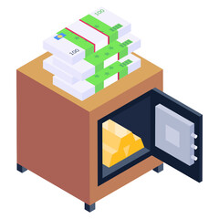 
Money locker trendy unique isometric icon

