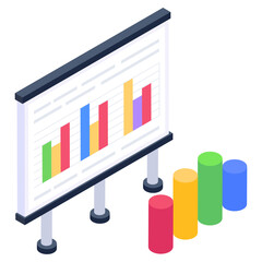 
Tax report analysis isometric style icon, editable vector  

