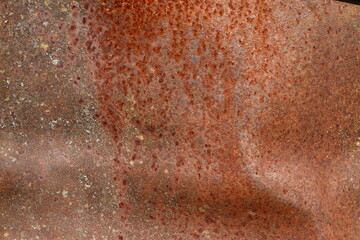 Red Rusty Dented Metal Background