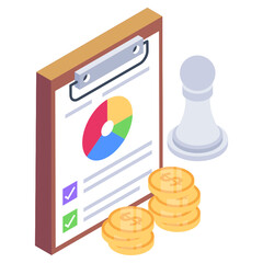 
Financial report icon in isometric design 

