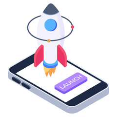 
App launch isometric style icon, editable vector 

