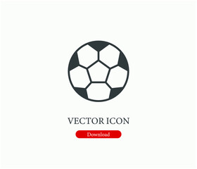 Obraz premium Soccer ball vector icon. Editable stroke. Linear style sign for use on web design and mobile apps, logo. Symbol illustration. Pixel vector graphics - Vector