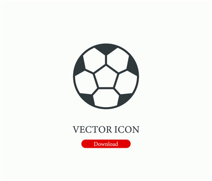 Soccer ball vector icon.  Editable stroke. Linear style sign for use on web design and mobile apps, logo. Symbol illustration. Pixel vector graphics - Vector