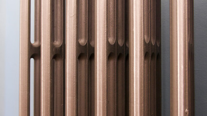 Close up section of cast iron radiator for use as background