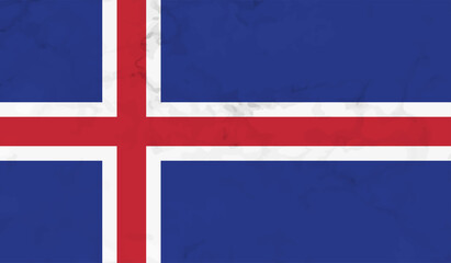 Naklejka premium Flag Of Iceland - Grunge