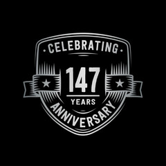 147 years anniversary celebration shield design template. Vector and illustration
