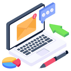 
Icon of business mail in isometric design

