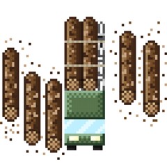 Log truck pixel art. A truck pixel art.