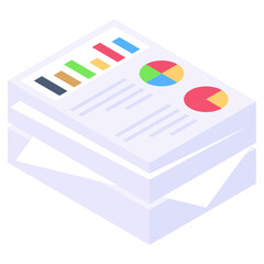 
A financial analysis report icon in isometric design

