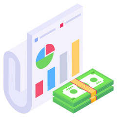 
A business growth icon in isometric design


