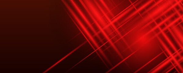 Abstract red light background. Illustration of abstract red and black metallic with light ray and glossy line. Metal frame design for background. Vector design modern digital technology concept