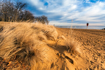 Sandy beach in Sandy Point State Park in Chesapeake Bay, Maryland