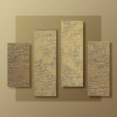 modular golden texture on beige background