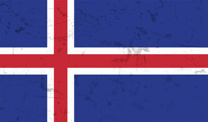 Fototapeta premium Flag Of Iceland - Grunge