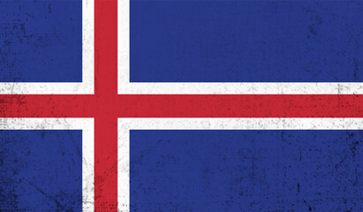 Flag Of Iceland - Grunge