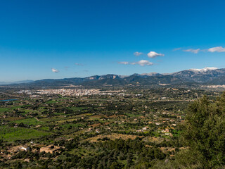 panoramic view of the city of Inca on the balearic island of mallorca, spain