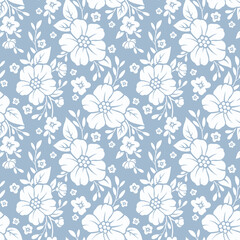 Fototapeta na wymiar Floral pattern. Seamless illustration for design of fabric, wallpaper and other.