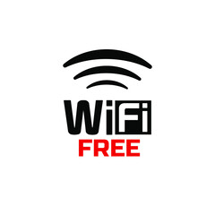 free wi fi sign on white background	