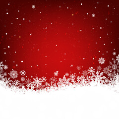 Obraz na płótnie Canvas Red Christmas background with white snowflakes frame