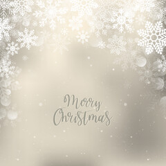 Gold Christmas background with snowflakes