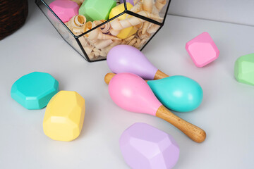 Baby maracas. Eco-friendly toys for kids.