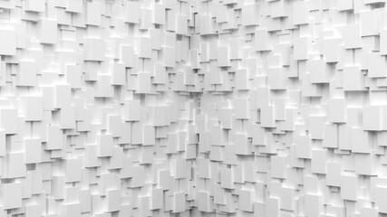 Abstract 3D Modern White Cubes Background