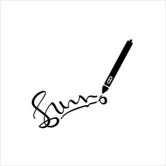 Electronic Signature Icon, Digital Pen Pencil Tablet Signature