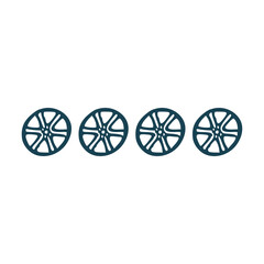 Fototapeta premium car wheel vector icon design template hand drawn on white background illustration.