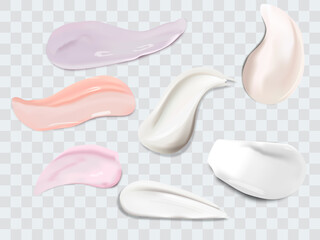 Cream texture stroke isolated on transparent background. Facial creme, foam, gel or body lotion skincare icon.