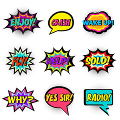 Comic book words. Comic speech bubble set