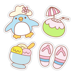 Cute hand drawn object stickers