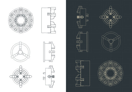 Lathe chuck mini set drawings