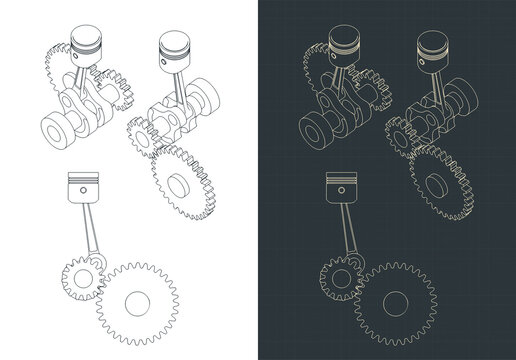 Piston And Crank Mechanism Drawings