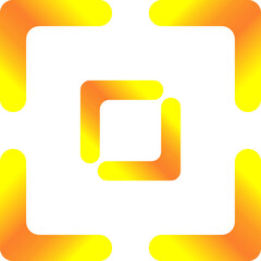 social media icon, abstract logo illustration for mobile app, yellow or orange colored vector