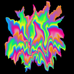 An abstract psychedelic splatter shape background image.