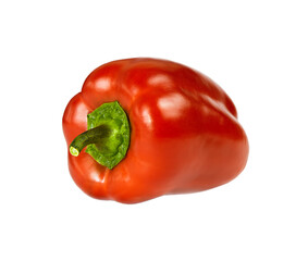 Red bell pepper isolated on white background.